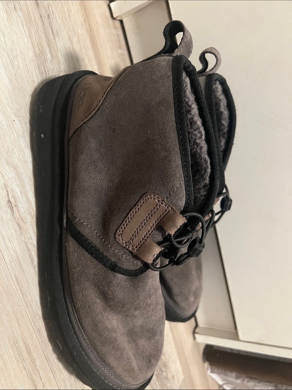 UGG Men's Taupe Suede Chukka Boots with Black Trim